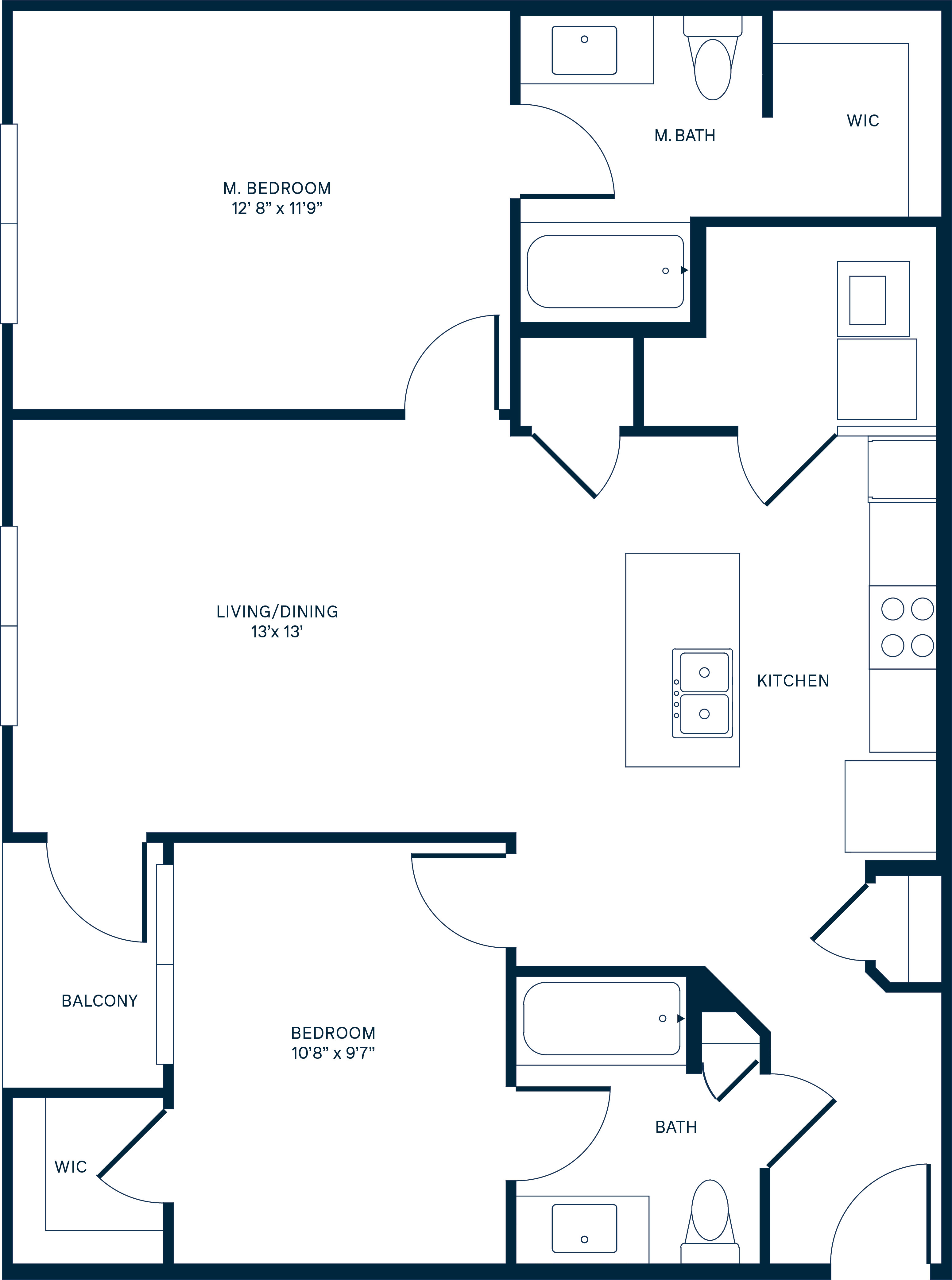 1 Bedroom Floor Plan at Watermark at Harvest Junction, Longmont, CO